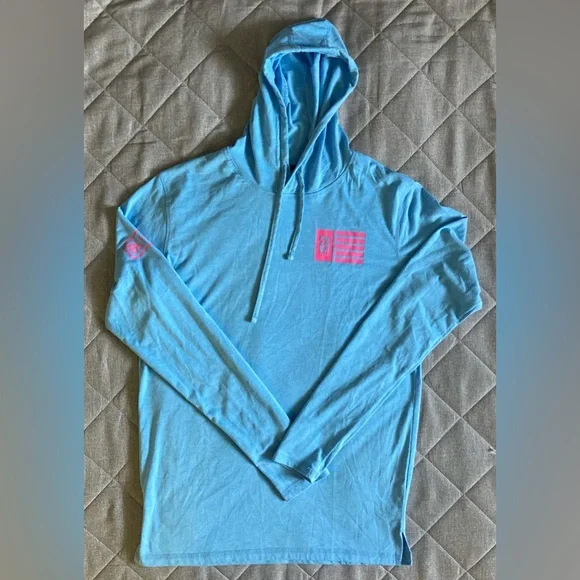 Baseball Lifestyle 101 Off Field Hoodie Men’s Small Blue Pink Lightweight - Picture 1 of 12